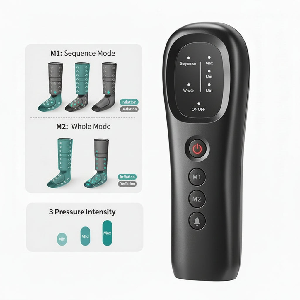 Leg Massager Air Compression Calf Wraps Air Pressure Massage for Blood Circulation and Relaxation Lymphatic Drainage