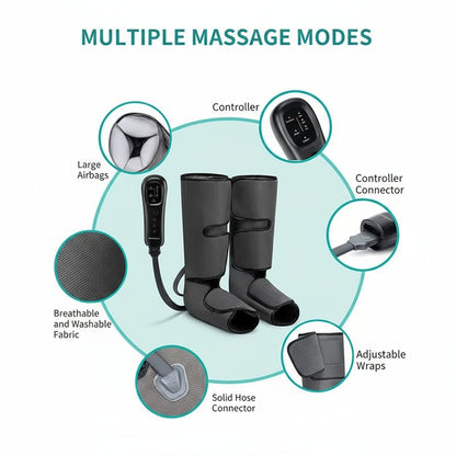 Leg Massager Air Compression Calf Wraps Air Pressure Massage for Blood Circulation and Relaxation Lymphatic Drainage