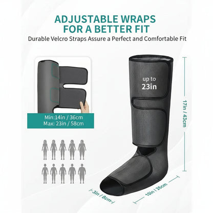 Leg Massager Air Compression Calf Wraps Air Pressure Massage for Blood Circulation and Relaxation Lymphatic Drainage