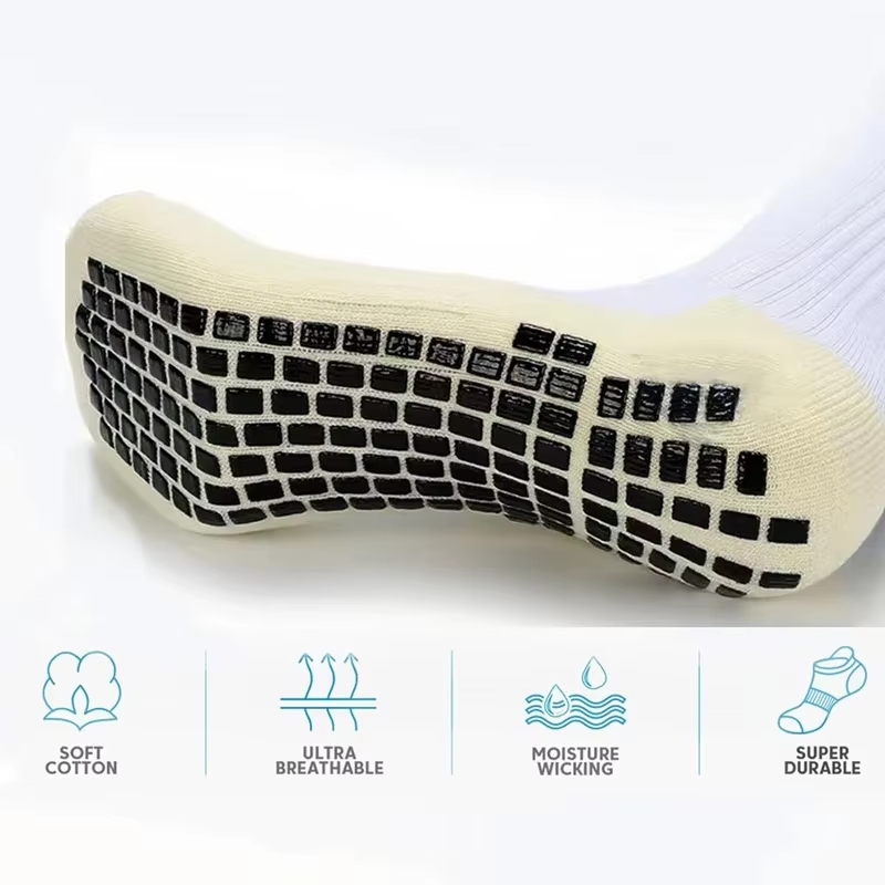 1/4 Pairs Anti-Slip Soccer Women Men Outdoor Sport Grip Football Yoga Socks