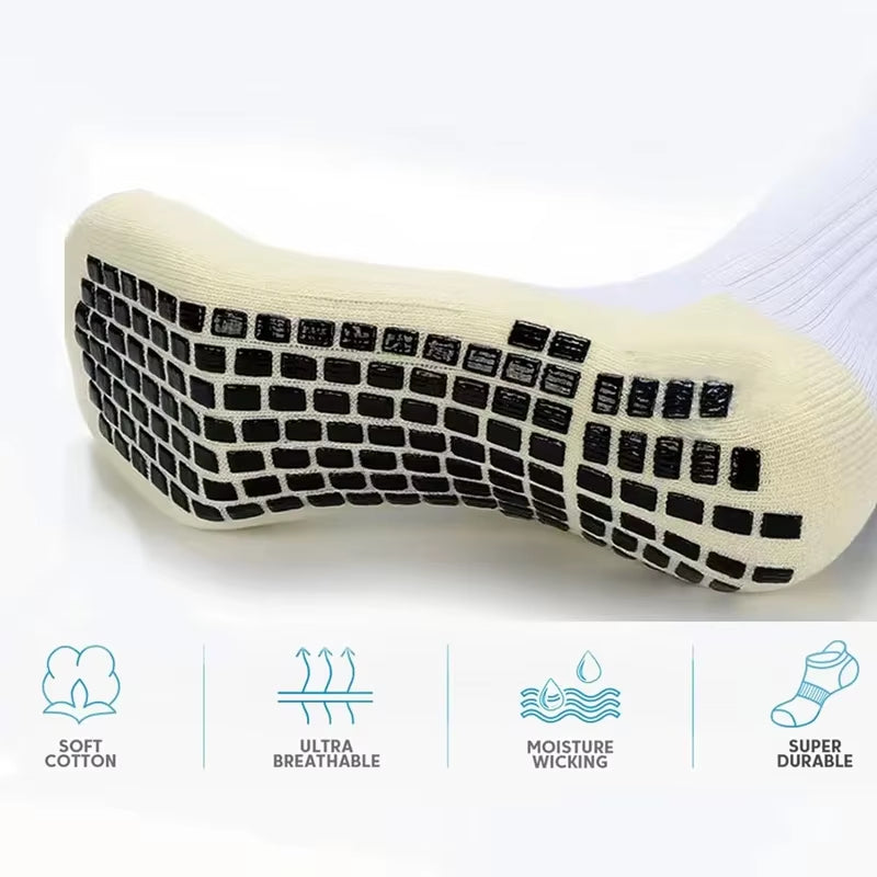 1/4 Pairs Anti-Slip Soccer Women Men Outdoor Sport Grip Football Yoga Socks